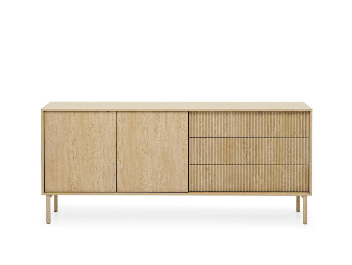 SIDEBOARD TAVO 187 cm Eiche Cremona - mit 2 Türen (links) und 3 Schubladen (rechts) - Eichefarben, Holz/Holzwerkstoff (187/80/39cm) - Ravio