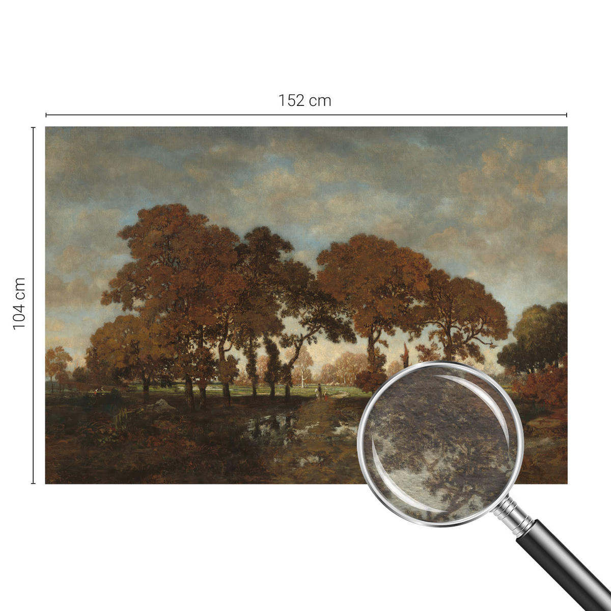FOTOTAPETE 152x104 cm - Idyllische Landschaft - Weiß, Textil (152/104cm) - Wallfluent