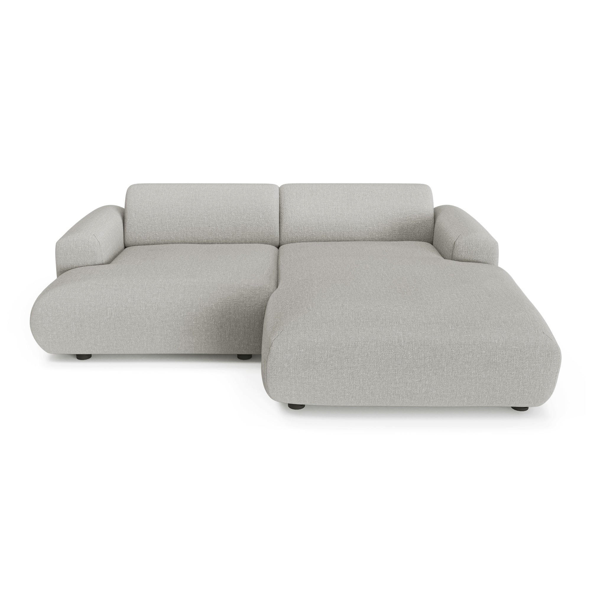ECKSOFA rechtwinklig MYRA Köpergewebe Hellgrau 266cm - Hellgrau/Grau, Textil (266/165cm) - Sia Home