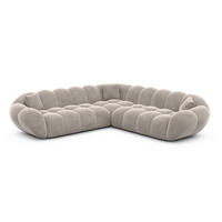 ECKSOFA Liva Sand Samtstoff - Sandfarben, Textil (258/258cm) - VAROYAL