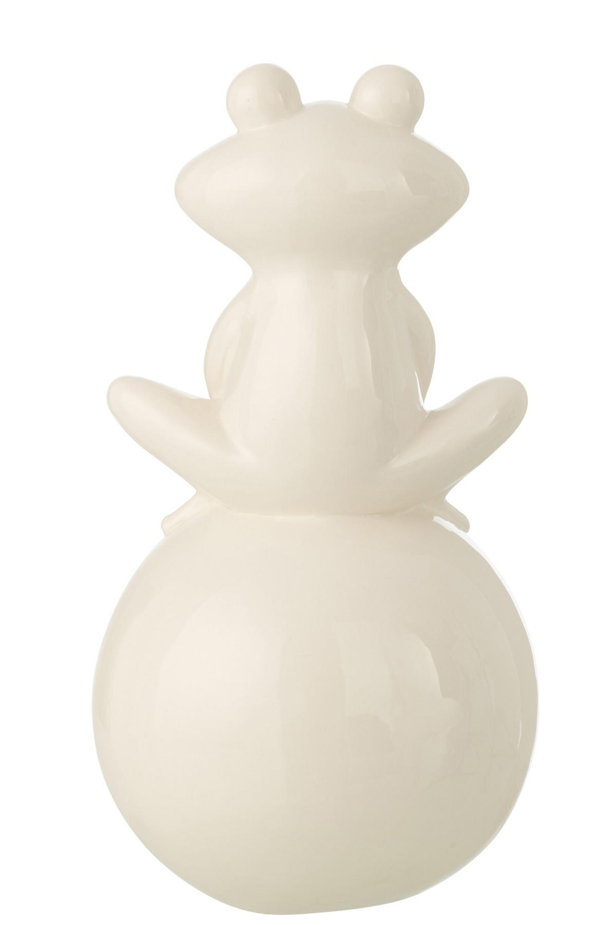 DEKOOBJEKT FROSCH AUF FUß BALL Weiß - Weiß, Keramik (18/34/18cm) - J-Line
