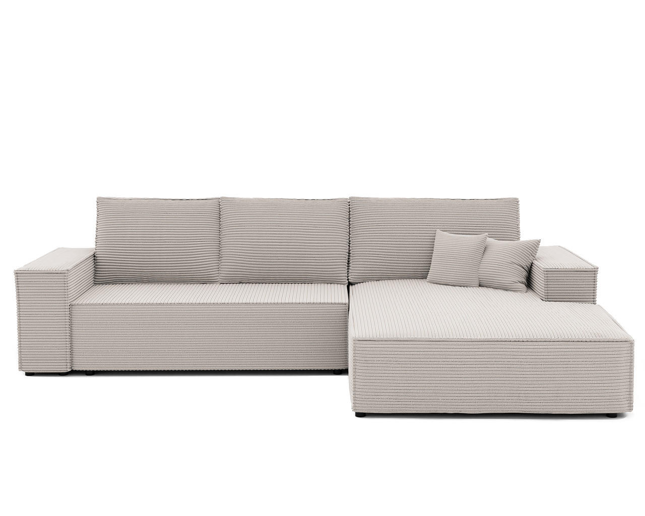 ECKSOFA NOVA mit Schlaffunktion und Bettkasten Creme - Creme, Holzwerkstoff/Kunststoff (250/90cm) - Idohome
