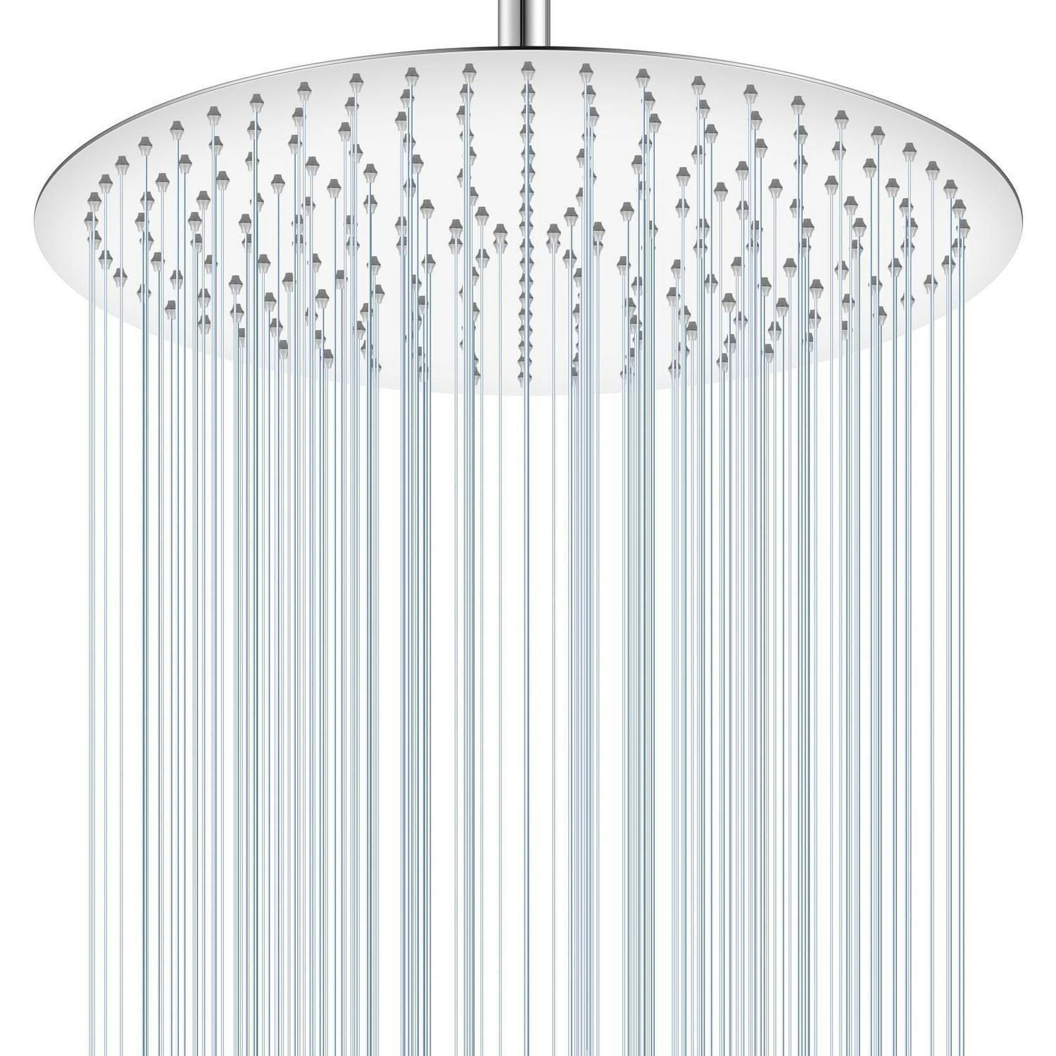 REGENDUSCHE 40 cm Chrom Edelstahl 304 Wassersparend - Silberfarben, Metall (40.6/12.7/40.6cm)