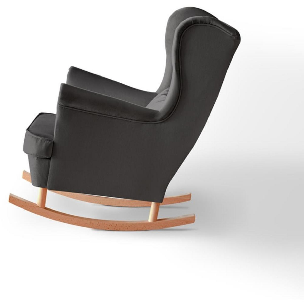SCHAUKELSTUHL Fabio grau mit Buchenbeinen - Buchefarben/Grau, Textil (82/103/108cm) - Beautysofa