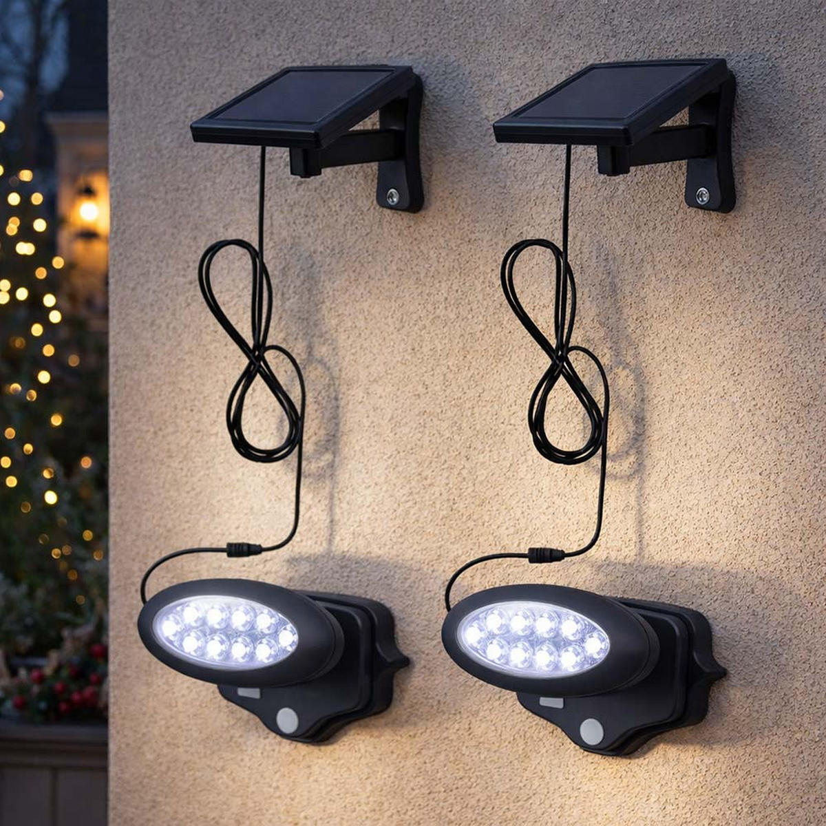 LED STRAHLER Solar Anthrazit 2er Set - Anthrazit, Kunststoff (17/17/11.3cm)