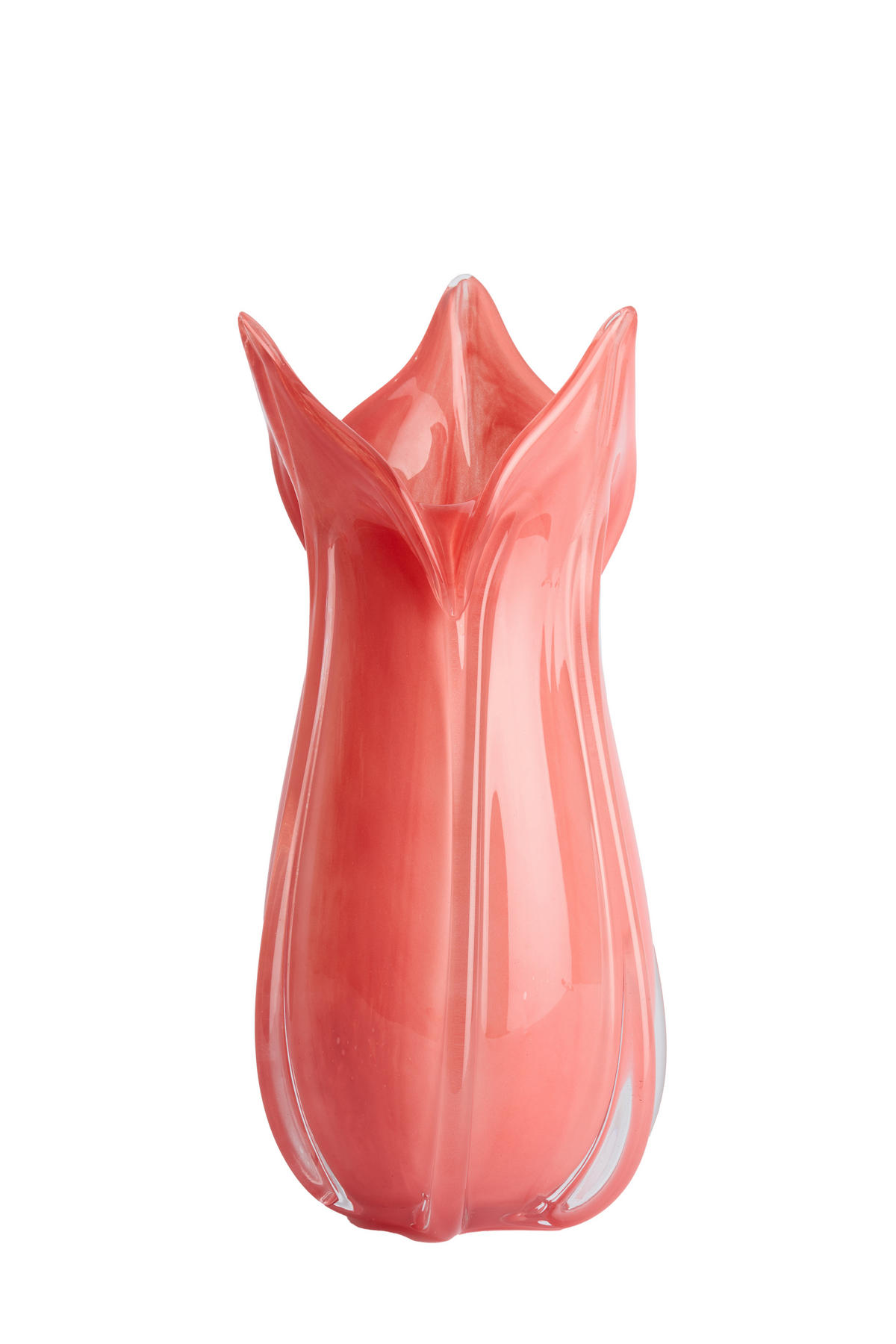 VAZE Evina Rot 18.5/18.5/39 cm - Rot, Glas (39cm) - Light & Living