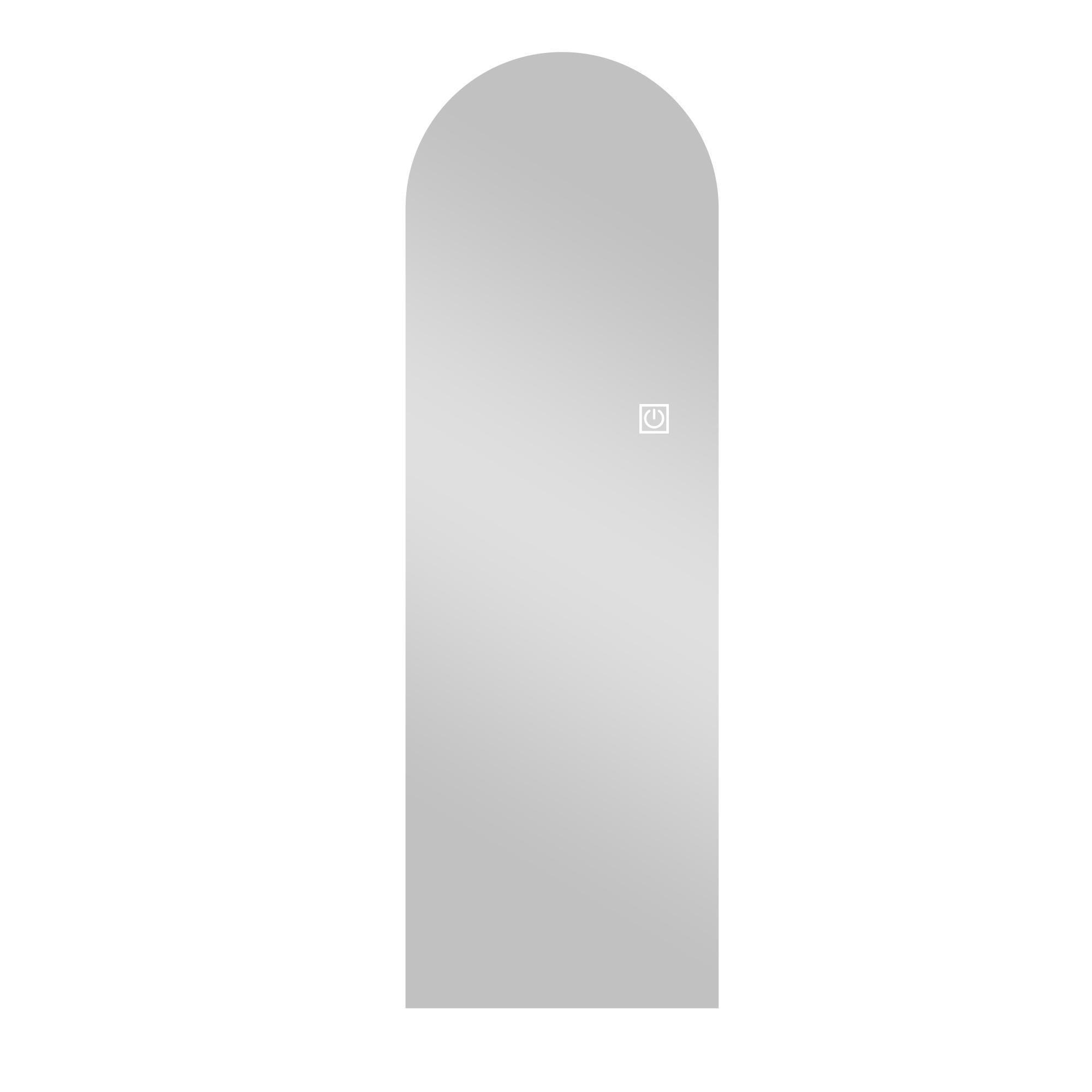 STANDSPIEGEL LED bogenförmig – Ganzkörperspiegel dimmbar, hochauflösend, bruchsicher, freistehend oder Wandmontage, hell beleuchtet - Silberfarben, Glas (50/3/165cm) - Ej. Life