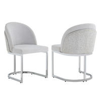 STUHL-SET DE-35878 2 Stück mit Silberbeinen Hellgrau - Grau, Metall (52/85/59cm) - ComfortXL