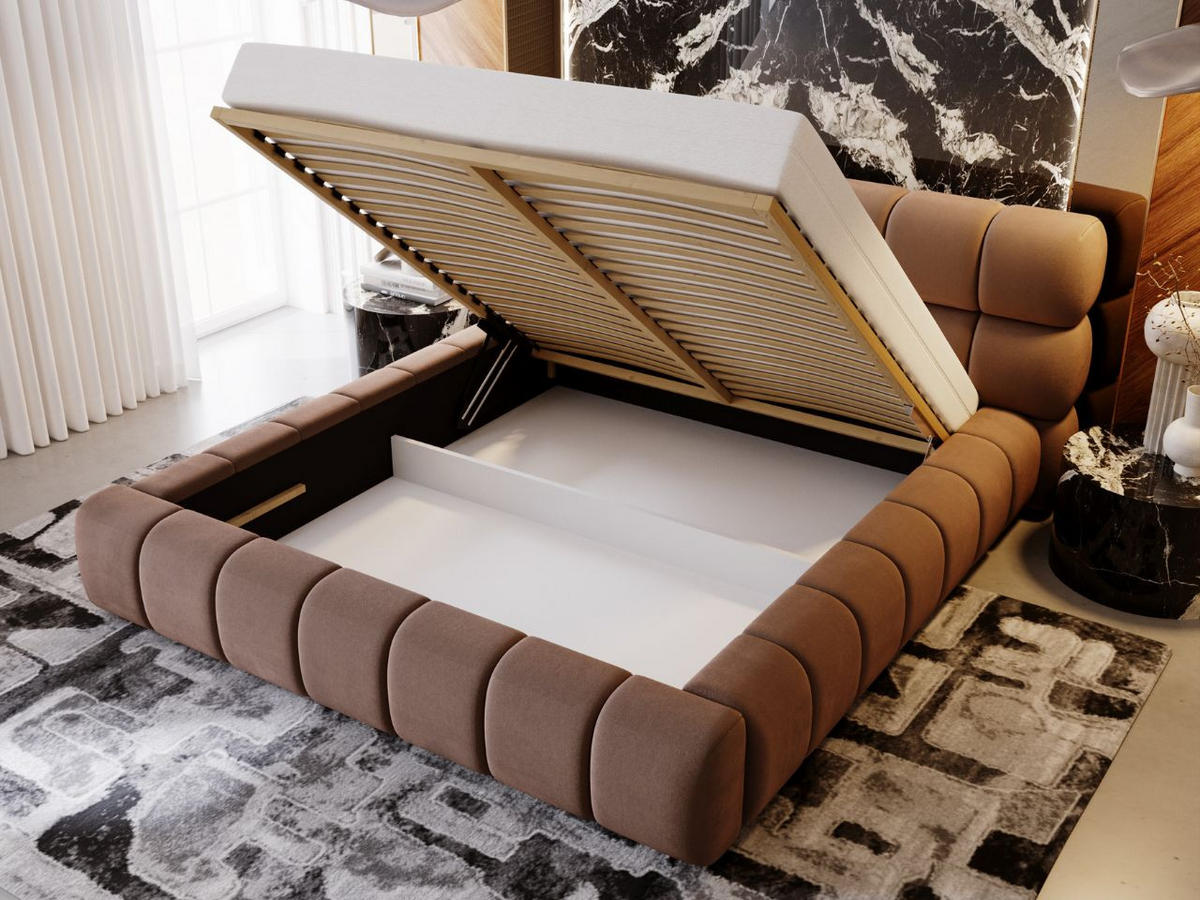 POLSTERBETT Mellow 140x200 Braun - Braun, Textil (140/200cm) - Graingold