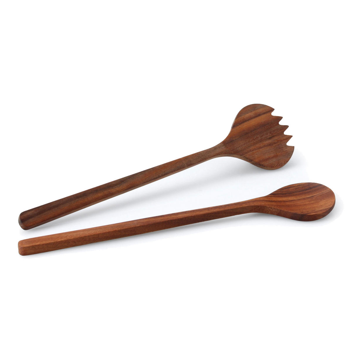 SALATBESTECK, 2-tlg., Akazienholz, L 36 cm - Braun, Holz (36cm) - Continenta