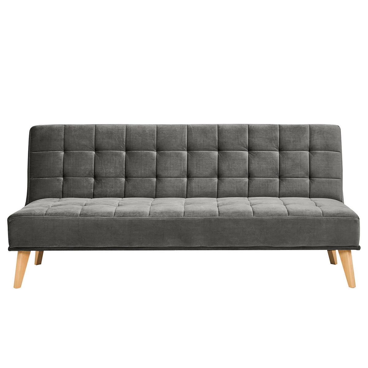 SCHLAFSOFA - Hellbraun/Dunkelgrau, Holz/Birkenholz (180/81/86cm) - home24