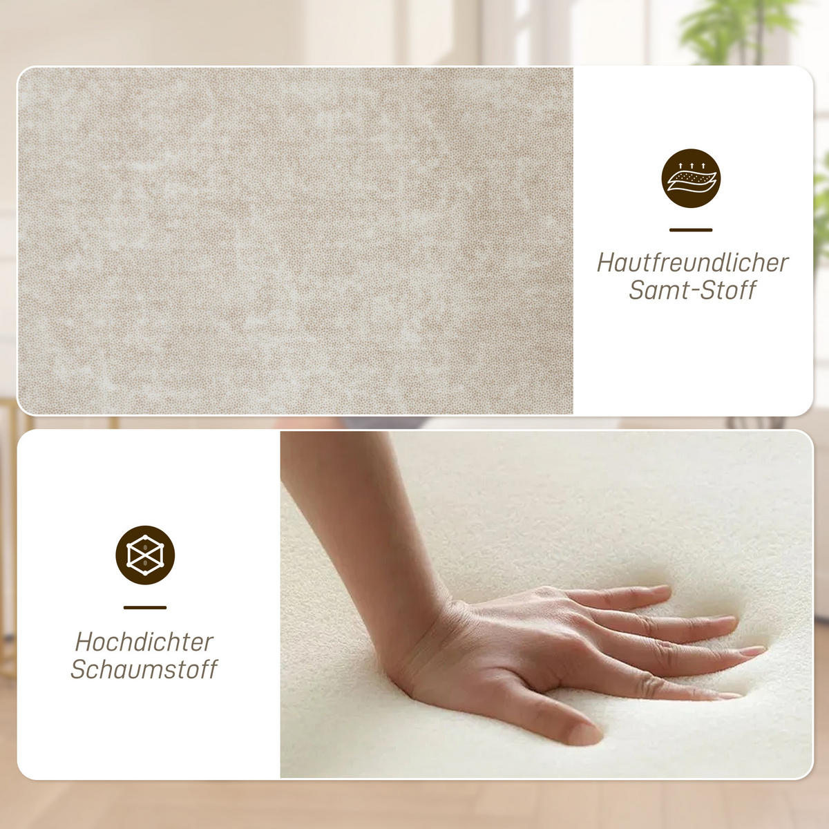 SESSEL Wohnzimmer Drehbar Loungesessel Gepolsterter Getufteter Relaxsessel Beige - Beige, Kunststoff (56/86/63cm) - HOMCOM