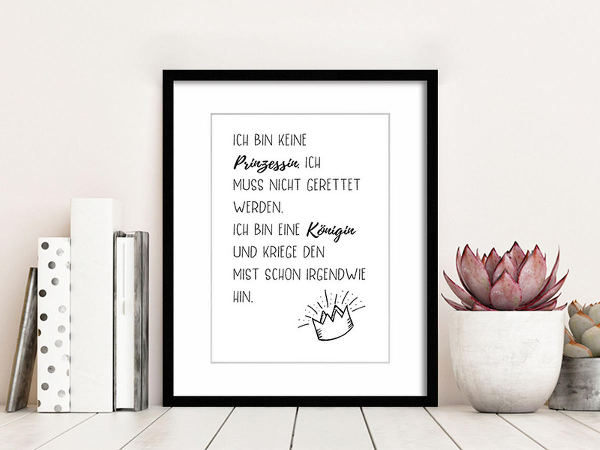 POSTER DIN A4 21x29,7 cm witziger Spruch schwarz weiß - Weiß, Papier (21/29.7/2cm) - artissimo