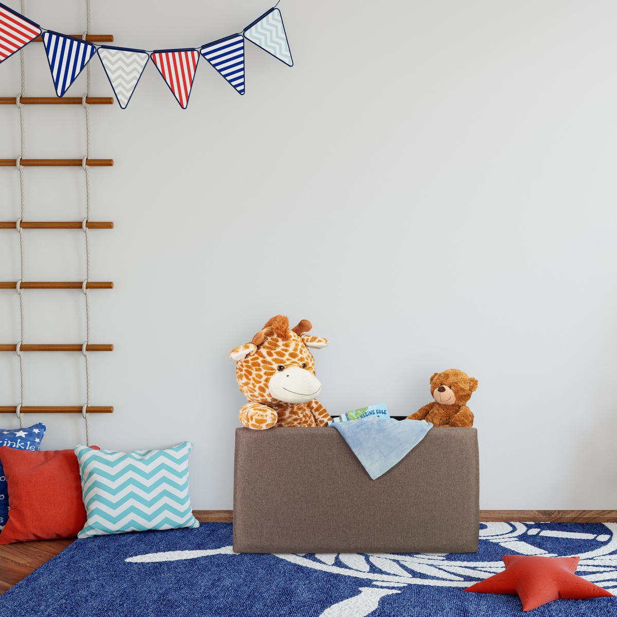 SITZBANK - Anthrazit, Holzwerkstoff/Textil (76.5/38/38.5cm) - Relaxdays