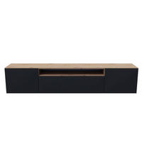 TV-LOWBOARD Schwarz NIKOL Hängend Frezierte Fronten - Schwarz, Holzwerkstoff (200/40/41cm) - Sepro Meble
