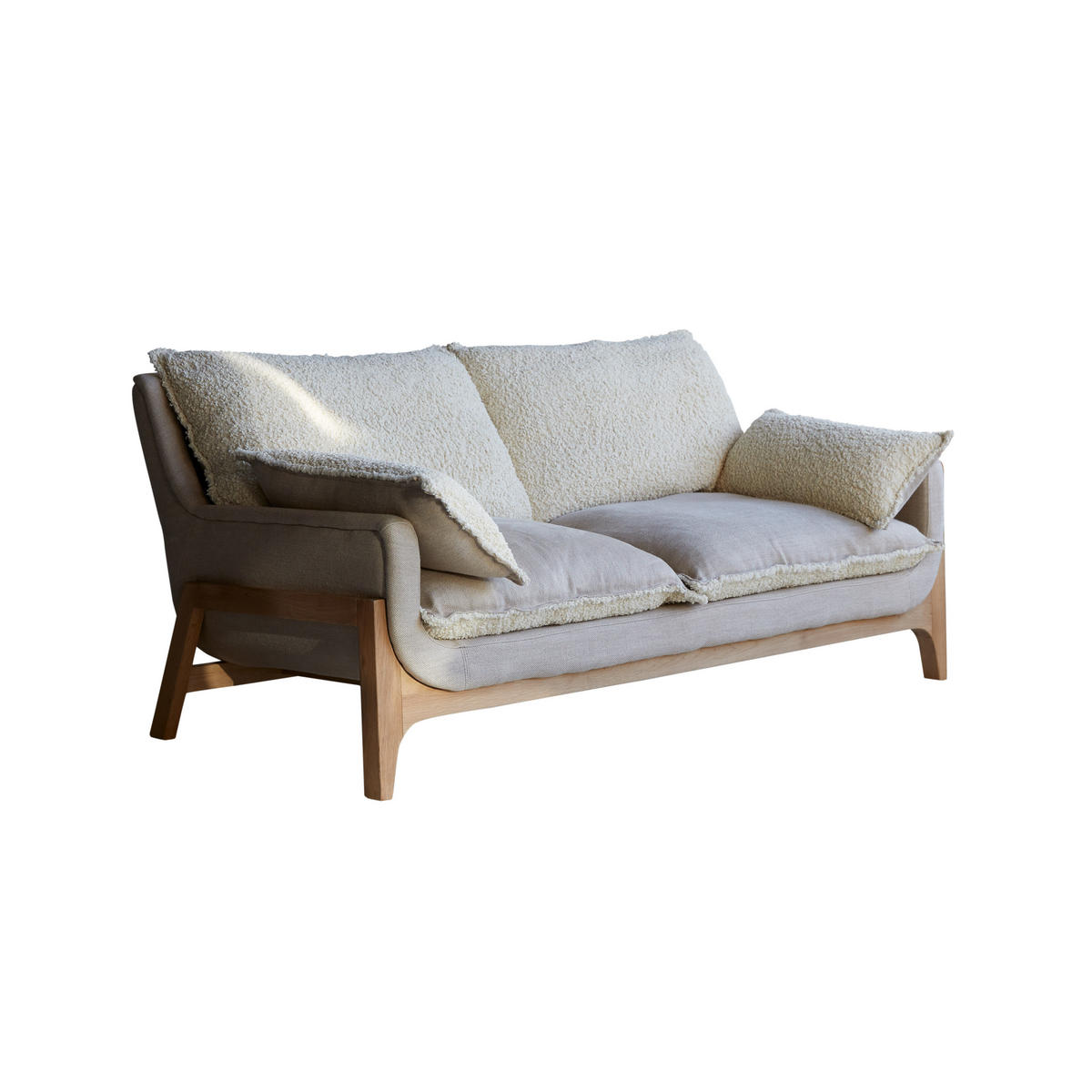 SOFA Woodnest Beige aus Stoff - Beige, Textil (166/77/93cm) - Tikamoon