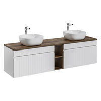 DVOJUMYVADLO 180cm Zelie Bílá - bílá, kompozitní dřevo (180/48/46cm) - Petits-meubles