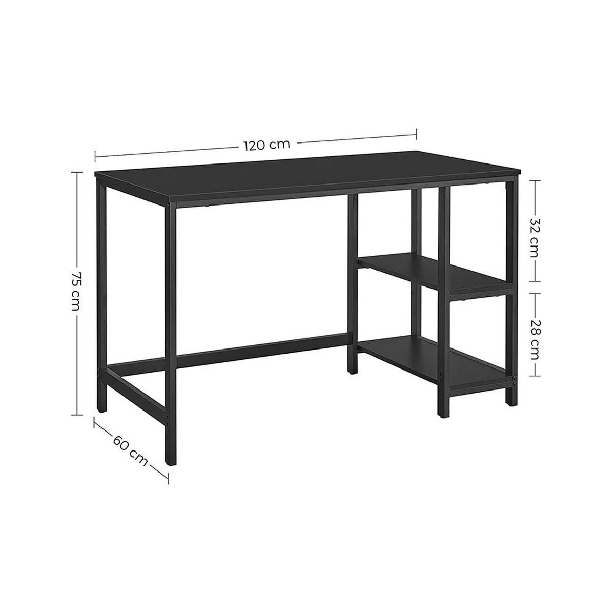 SCHREIBTISCH COMPUTERTISCH - Schwarz, Holzwerkstoff (120/60/75cm) - Hansiro