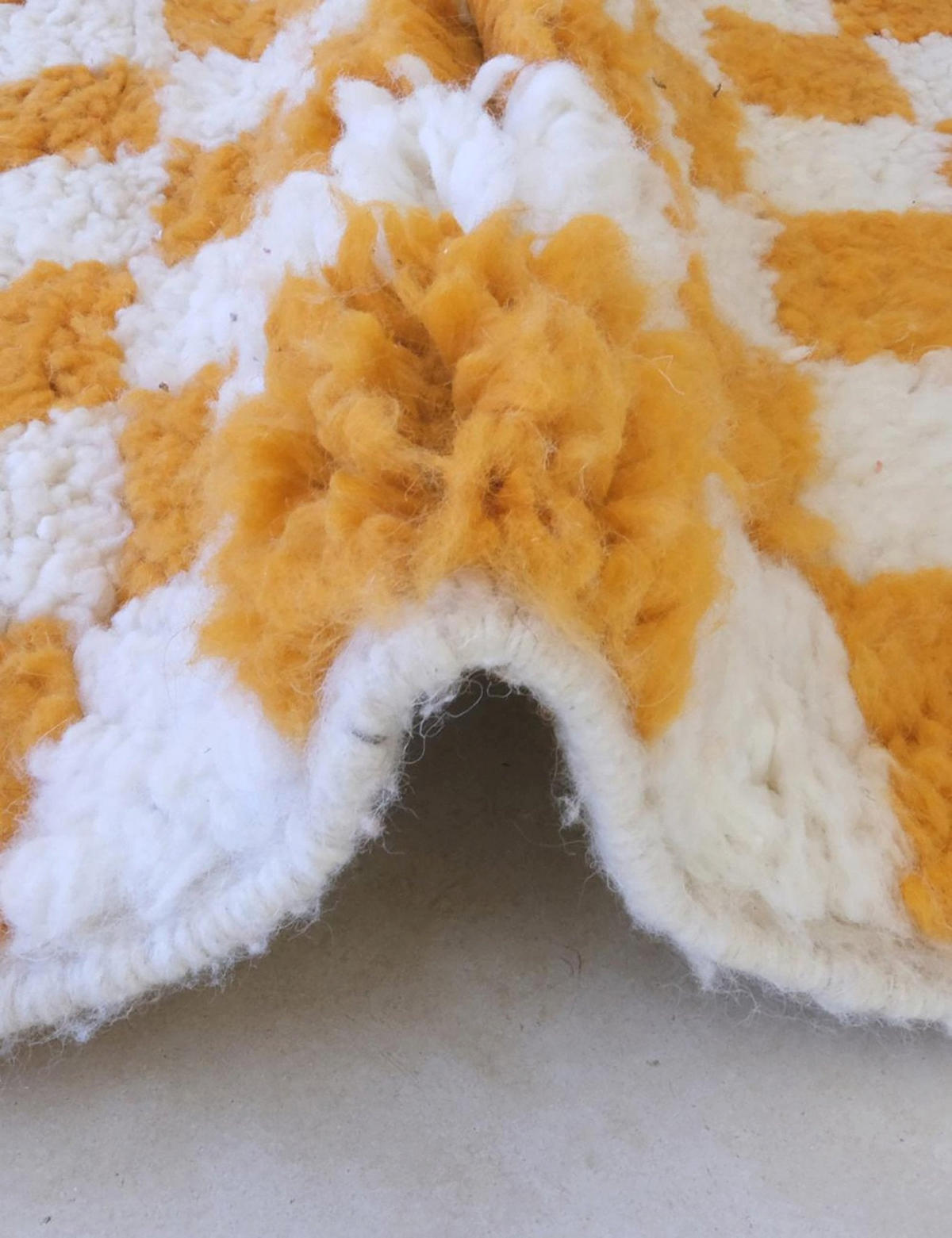 BERBERTEPPICH marokkanisch aus Wolle kariert 300x 400 cm - Orange, Naturmaterialien (300/400cm) - AFK Living