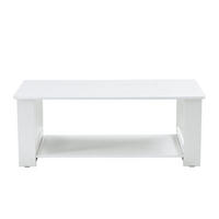COUCHTISCH DE-138 Weiß mit Holzmaserung - Weiß, Holzwerkstoff (50/110/42cm) - ComfortXL