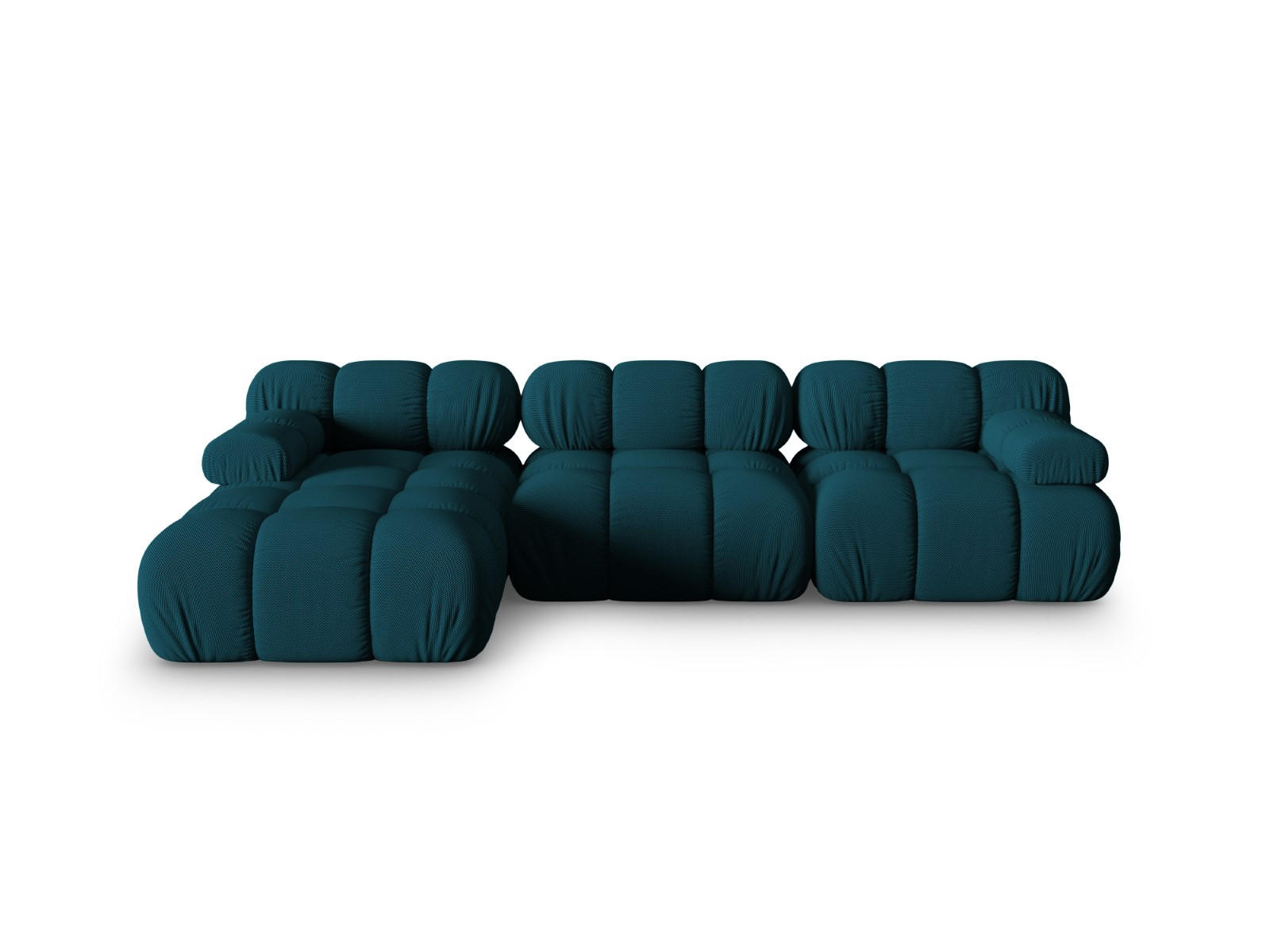 ECKSOFA modular links Bellis aus 3D-Stoff marineblau 4 Sitzplätze - Blau, Textil (155/282cm) - Micadoni