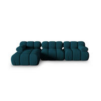 ECKSOFA modular links Bellis aus 3D-Stoff marineblau 4 Sitzplätze - Blau, Textil (155/282cm) - Micadoni