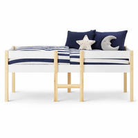 HOCHBETT 90/200 cm in Weiß Kinderbett mit 2 Schubladen und Rausfallschutz - Weiß/Naturfarben, Holzwerkstoff (90/200cm) - STILVORA