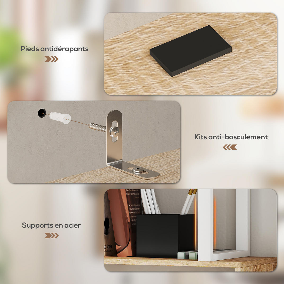 REGAL DE-15536 5 Ebenen + Doppeltürschrank Naturholz - Naturfarben, Holzwerkstoff (60/179.2/23.8cm) - ComfortXL