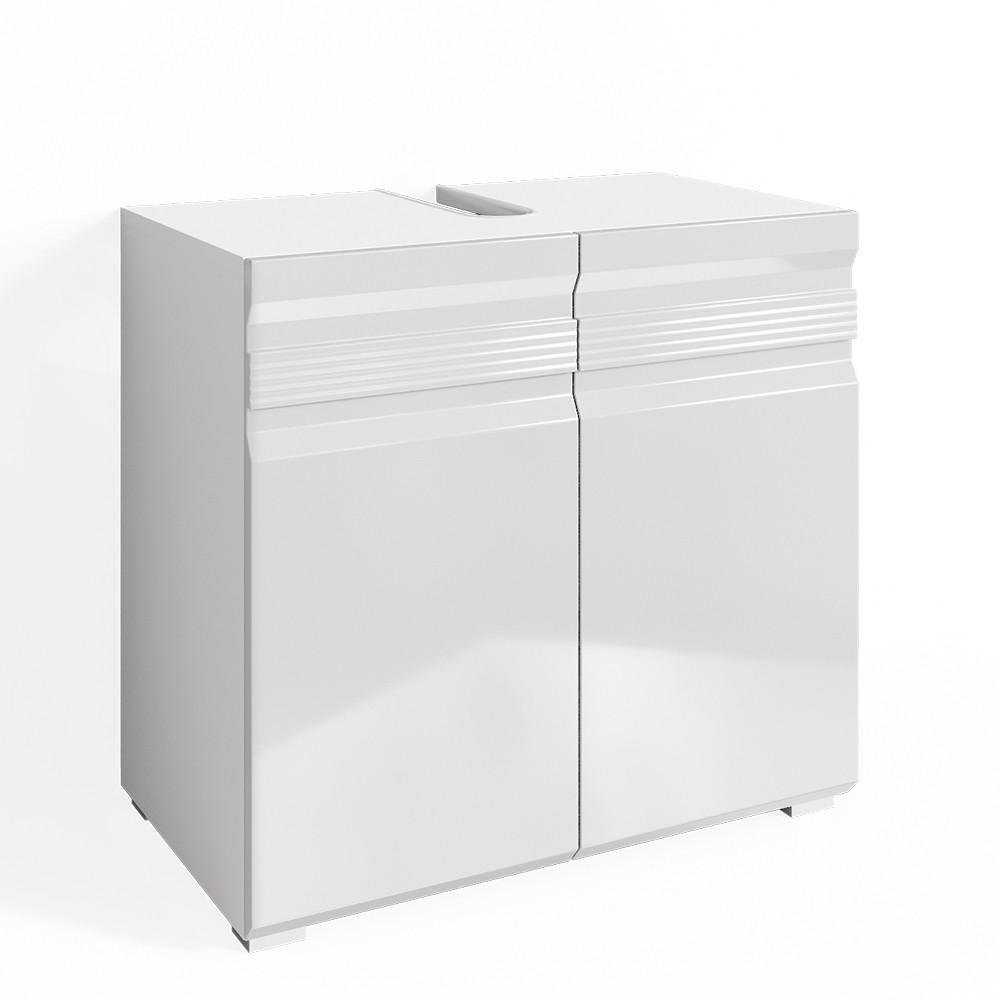 WASCHBECKENUNTERSCHRANK Fredd Weiß 60 x 60 cm - Weiß Hochglanz, Holzwerkstoff (60/60/34cm) - Vicco