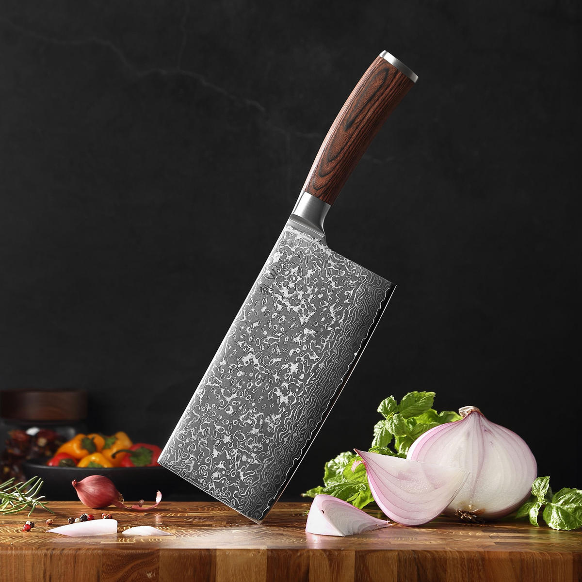 HACKMESSER 19 cm - Braun, Holz/Metall (33cm) - Wakoli