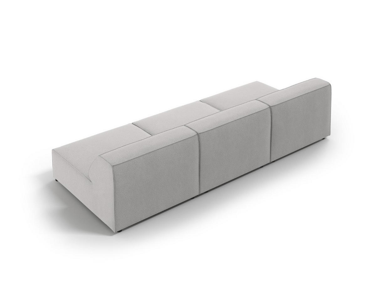 SOFA Jodie aus strukturiertem Stoff hellgrau 3 Sitzplätze - Hellgrau, Textil (102/70/240cm) - Micadoni