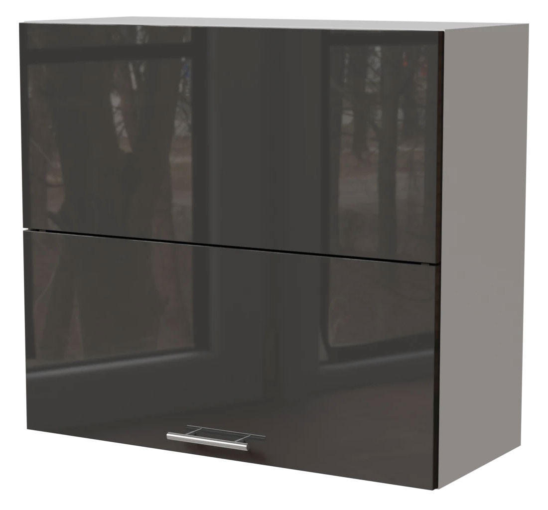 KÜCHENHÄNGESCHRANK Essen W8B/80-AV Graphit Hochglanz / Weiß Matt 80 / 32,5 / 72cm - Graphitfarben/Weiß, Holz/Holzwerkstoff (80/72/32.5cm) - Feldmann-Wohnen