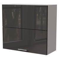 KÜCHENHÄNGESCHRANK Essen W8B/80-AV Graphit Hochglanz / Weiß Matt 80 / 32,5 / 72cm - Graphitfarben/Weiß, Holz/Holzwerkstoff (80/72/32.5cm) - Feldmann-Wohnen