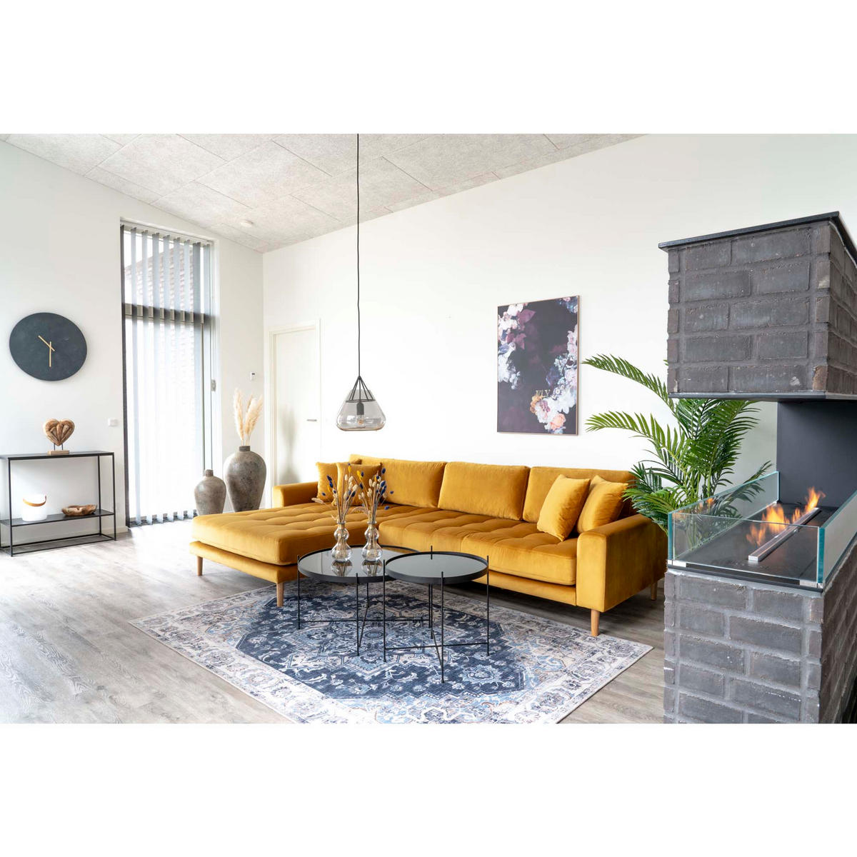 ECKSOFA Velours senfgelb - Gelb, Textil (290/170cm) - ebuy24