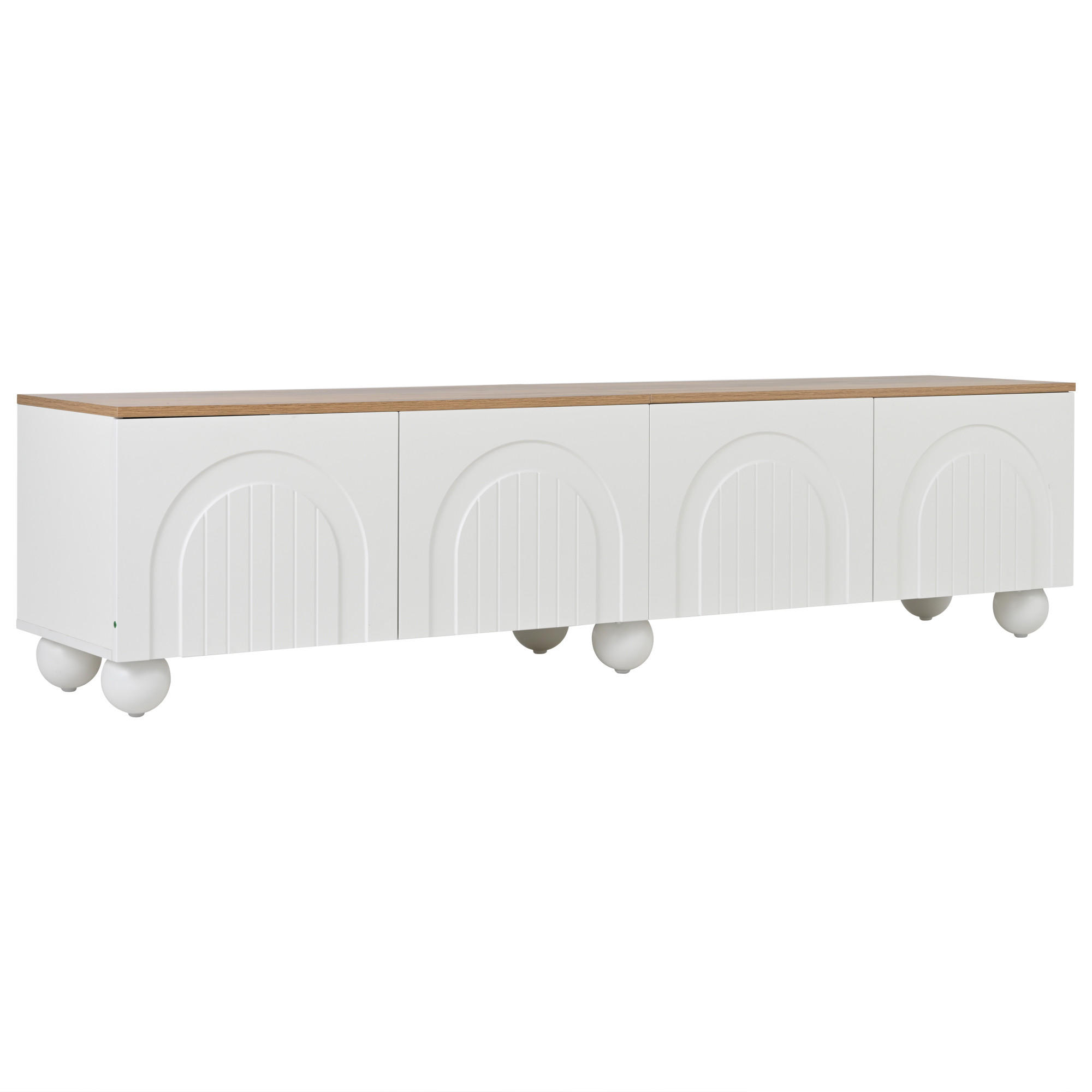 TV-LOWBOARD 180 cm in Weiß & Eiche-Optik - Weiß, Holzwerkstoff (180/45/40cm) - Urban Meuble