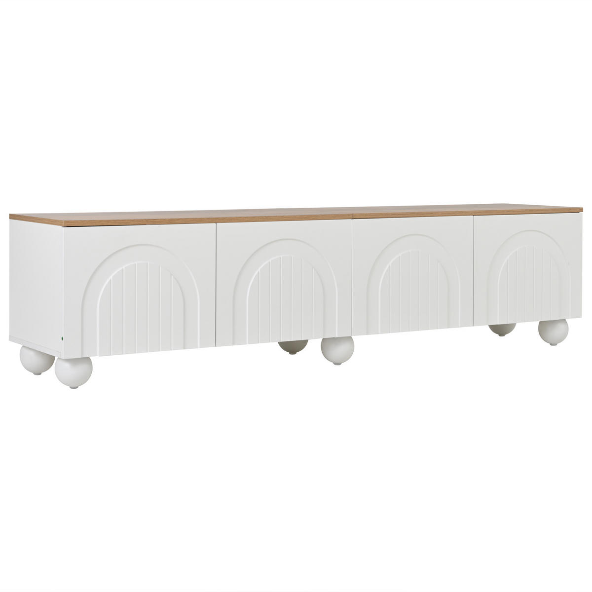 TV-LOWBOARD 180 cm in Weiß & Eiche-Optik - Weiß, Holzwerkstoff (180/45/40cm) - Urban Meuble