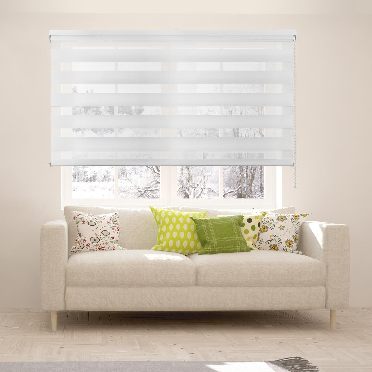 DOPPELROLLO Weiß 180X250 - Weiß, Kunststoff (180/250cm) - STORESDECO