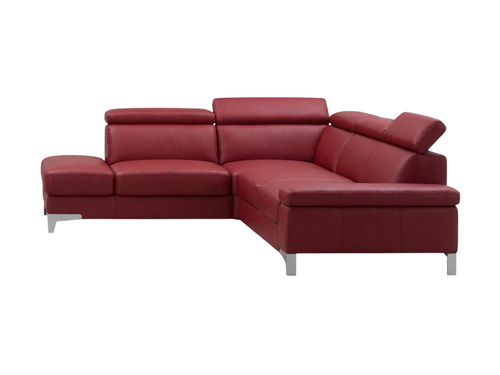ECKSOFA Talisman Echtleder Rot - Rot, Leder/Metall (224/271cm)