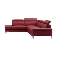 ECKSOFA Talisman Echtleder Rot - Rot, Leder/Metall (224/271cm)