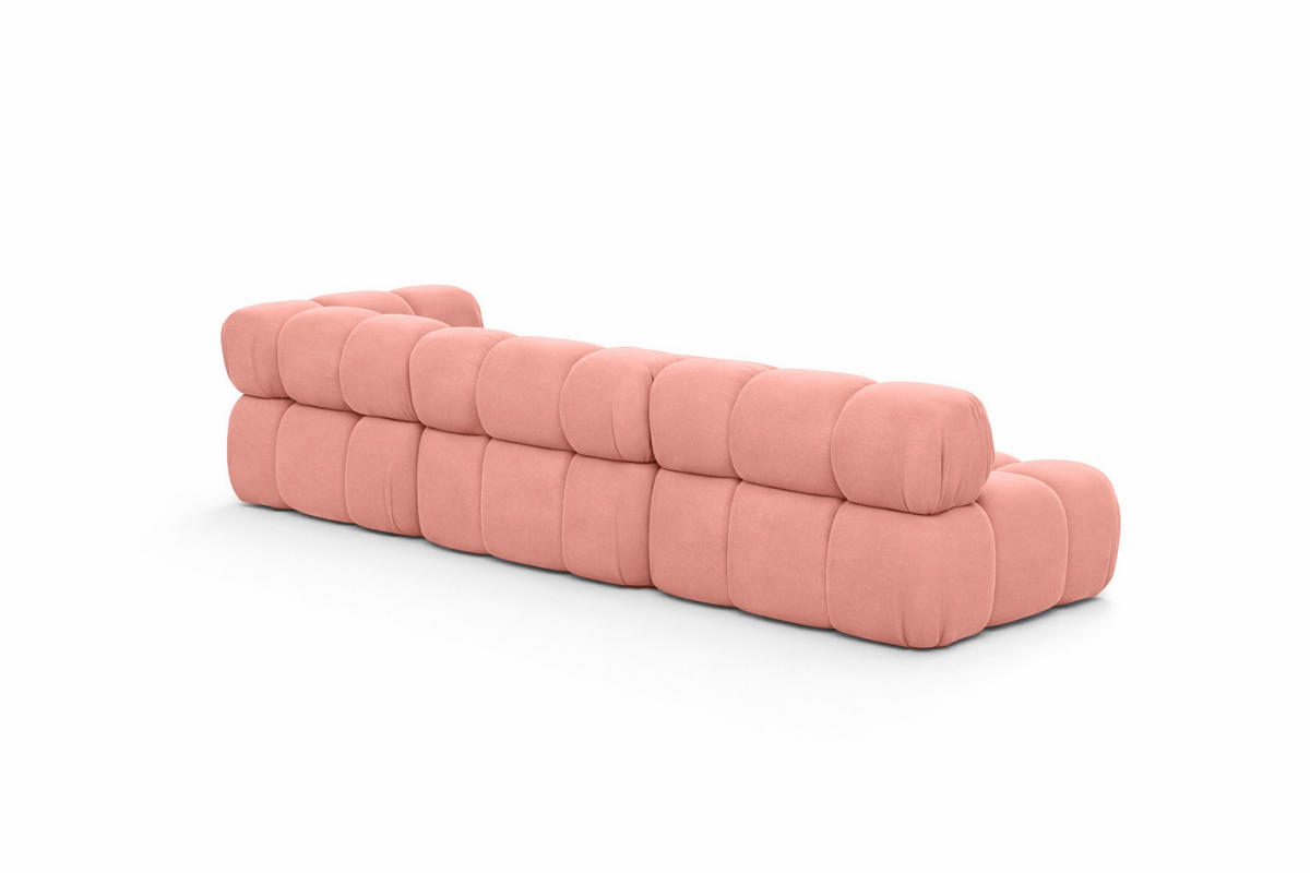 ECKSOFA L-Form Modulare, Veloursstoff Salvador, Rosa, Links, Selia - Rosa, Holz (285/160cm) - Kaiser Möbel