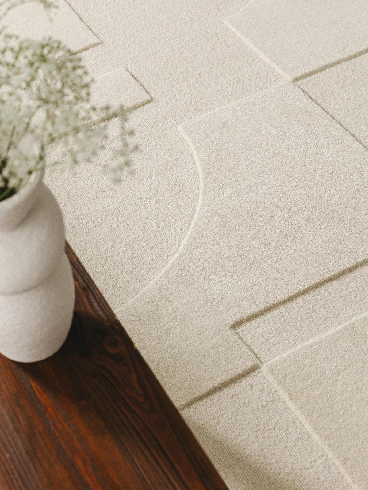 WOLLTEPPICH Logan Cream 200x300 cm - Creme, Textil (200/300cm) - benuta Pure