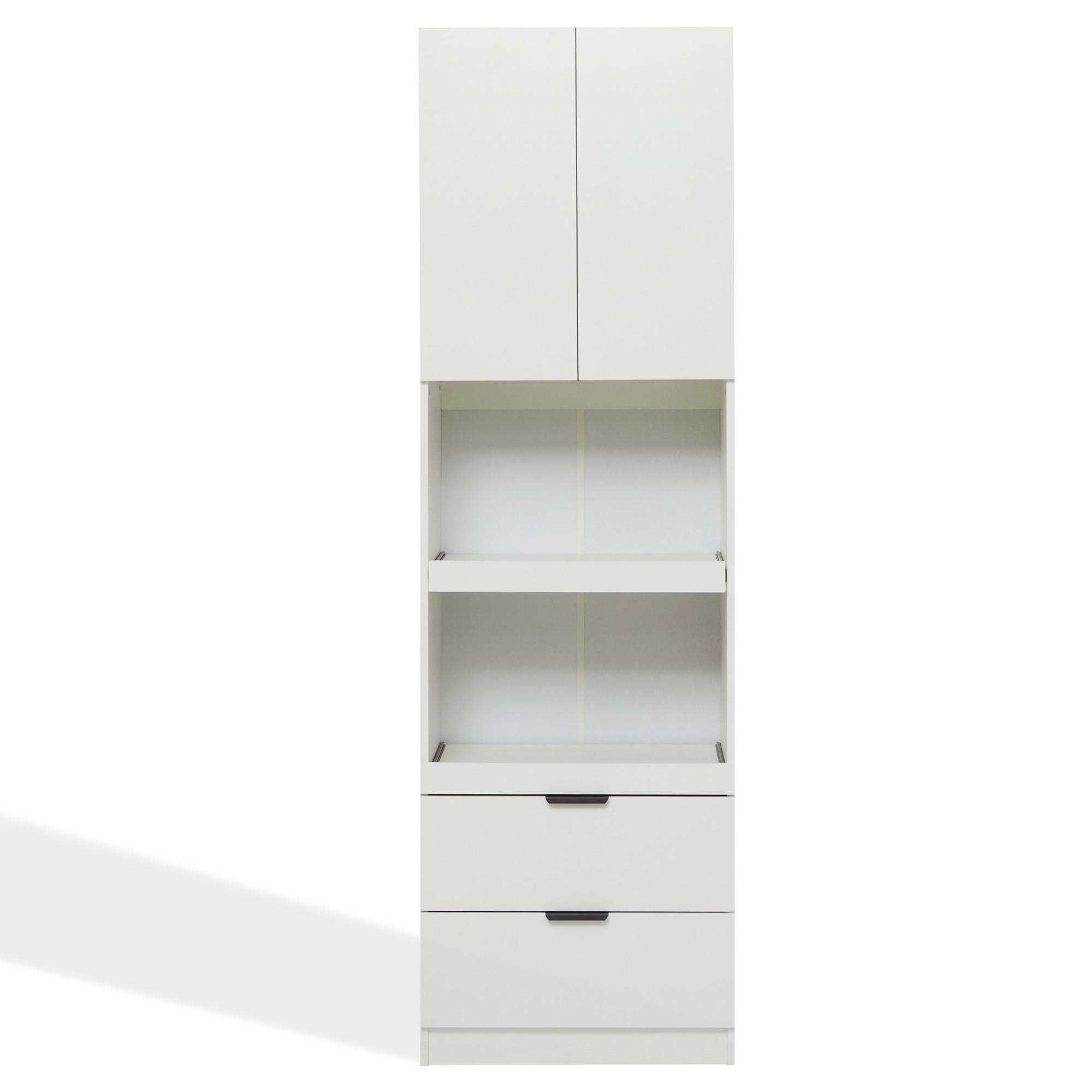 BUFFETSCHRANK Weiß 59.5/45/200 cm - Weiß, Holz (59.5/200/45cm) - PANGIVO