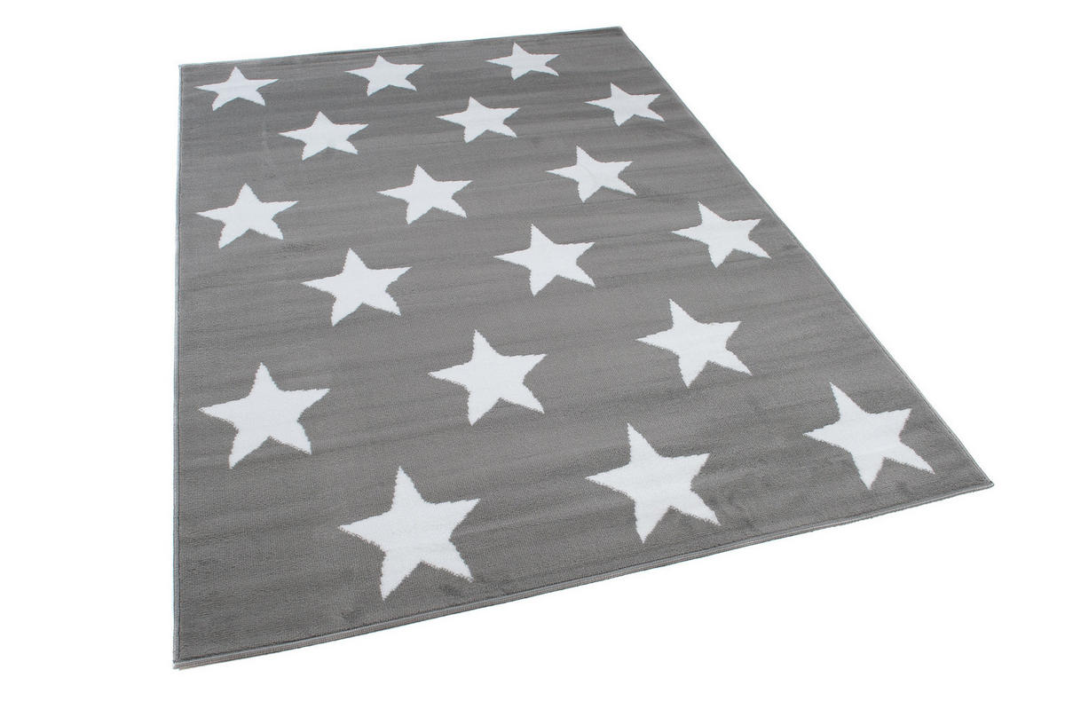 TEPPICH LUXURY Grau Geometrisch Sterne 200/300 cm - Grau, Textil (200/300cm) - Tapiso
