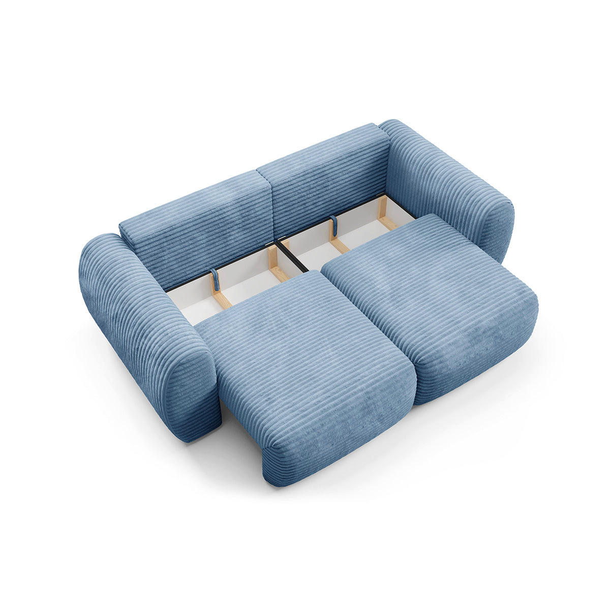 SOFA Camilla 3 Sitzplätze Hellblau - Blau, Holz (266/95/121cm) - Petits-meubles