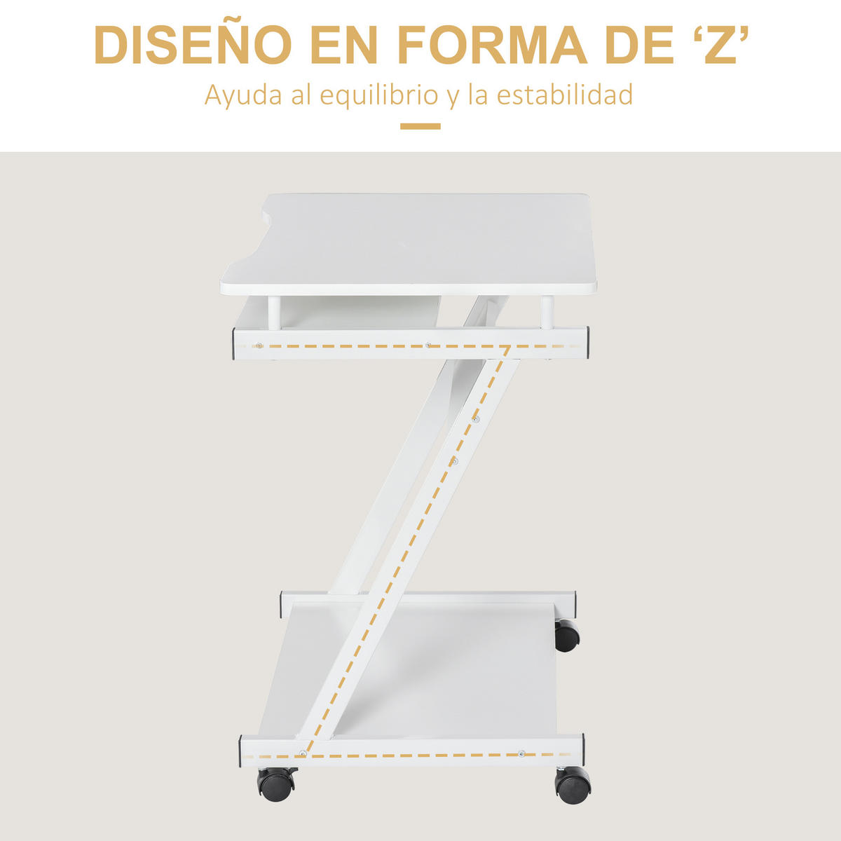 BÜROTISCH Weiß 1 Stück - Weiß, Holzwerkstoff (48/73/60cm) - GiPP