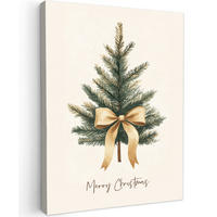 LEINWANDBILD Weihnachtsbaum - Weihnachten - Frohe Weihnachten - Beige 60x80 cm - Sandfarben, Textil (60/80cm) - MuchoWow