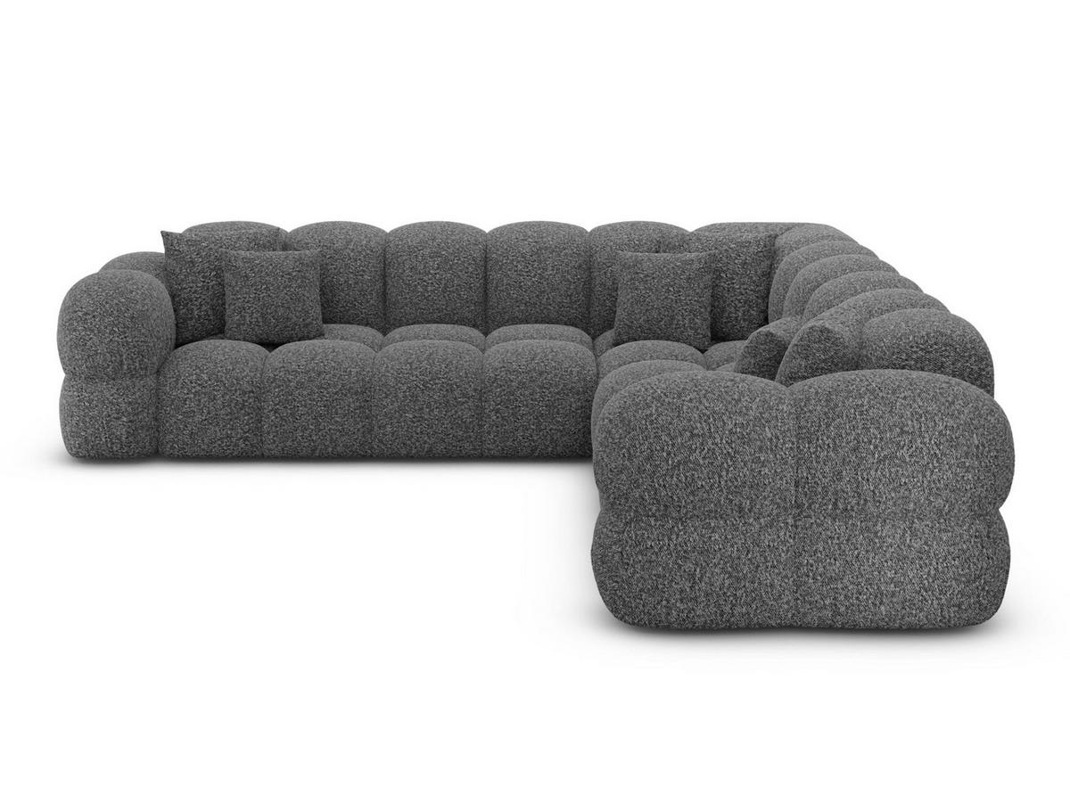COUCH Monteverde L-Form Graphite Bouclestoff - Graphitfarben, Textil (253/253cm)