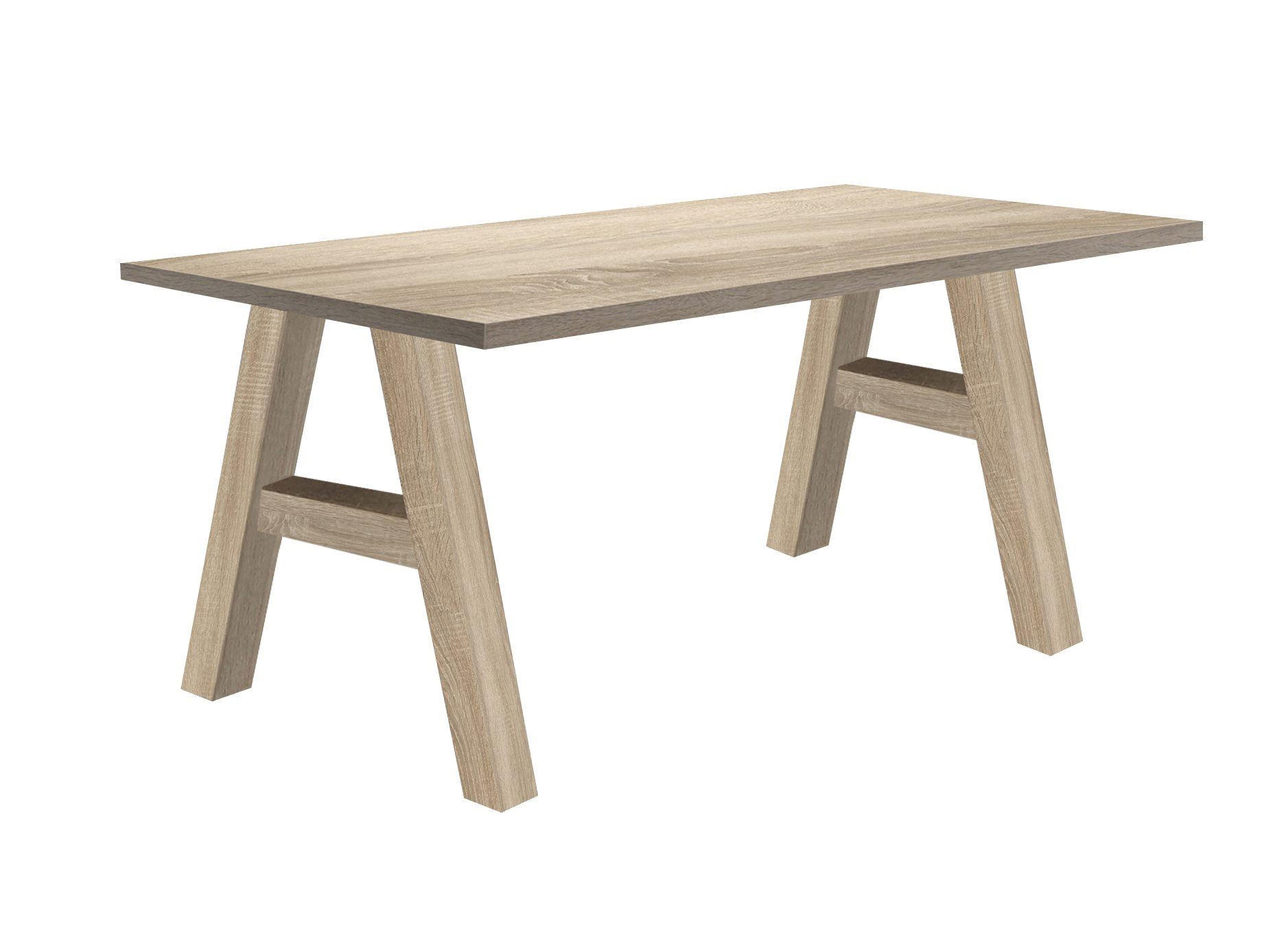 SCHREIBTISCH Edi 4 140 x 70 x 75 Bürotisch eiche sägerau/eiche sägerau - Naturfarben, Holz (140/70/75cm) - 58aufmkessel