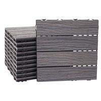 WPC BODENFLIESE 11x 30x30cm linear Antik-Braun - Braun, Kunststoff (30/30/2.5cm) - BERLINLODGE