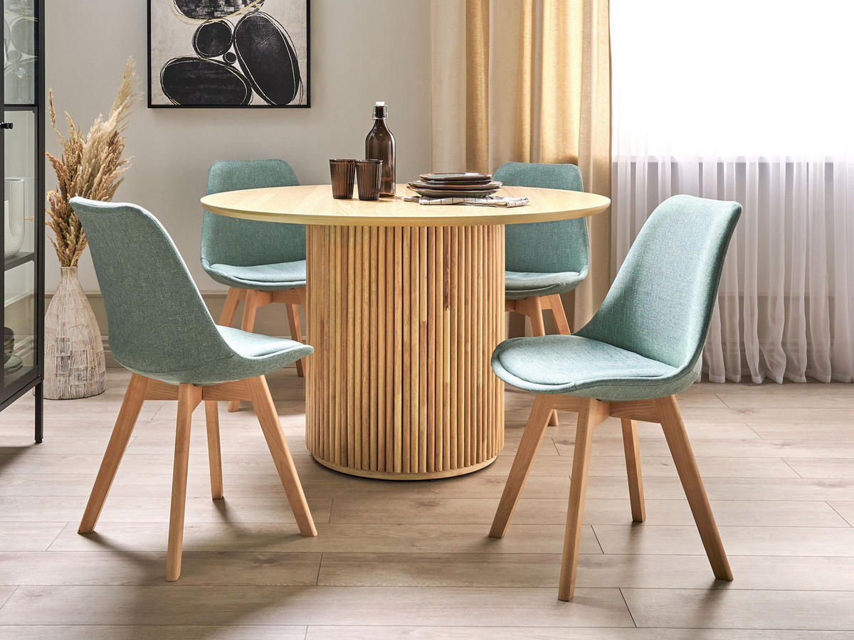 ESSZIMMERSTUHL 2er-Set Polsterbezug Grün Dakota - Grün, Holz/Textil (44/84/43cm) - Beliani